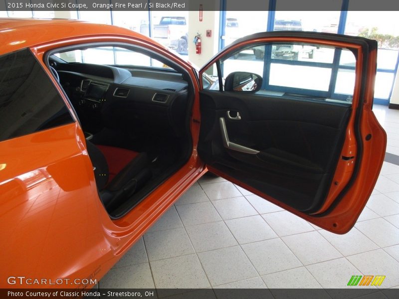 Orange Fire Pearl / Si Black/Red 2015 Honda Civic Si Coupe