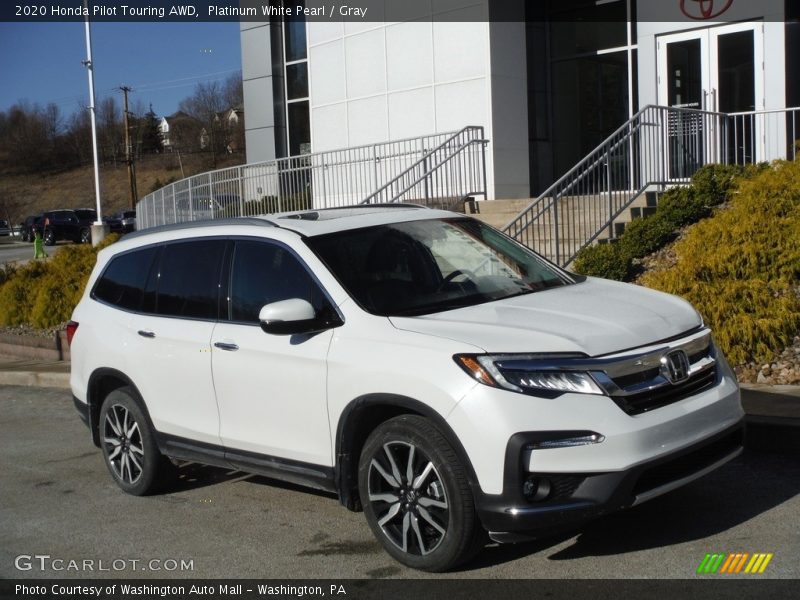 Platinum White Pearl / Gray 2020 Honda Pilot Touring AWD
