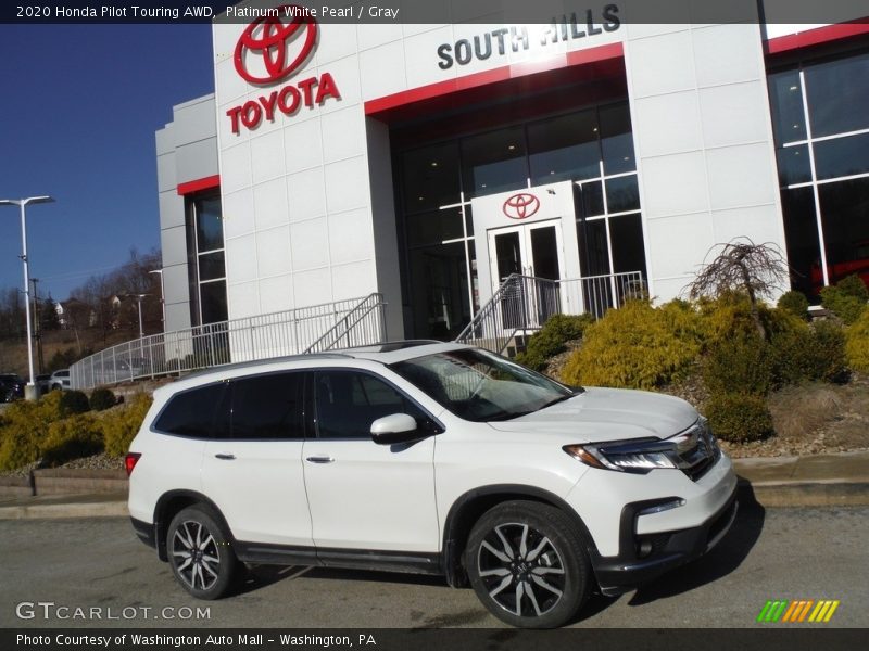 Platinum White Pearl / Gray 2020 Honda Pilot Touring AWD
