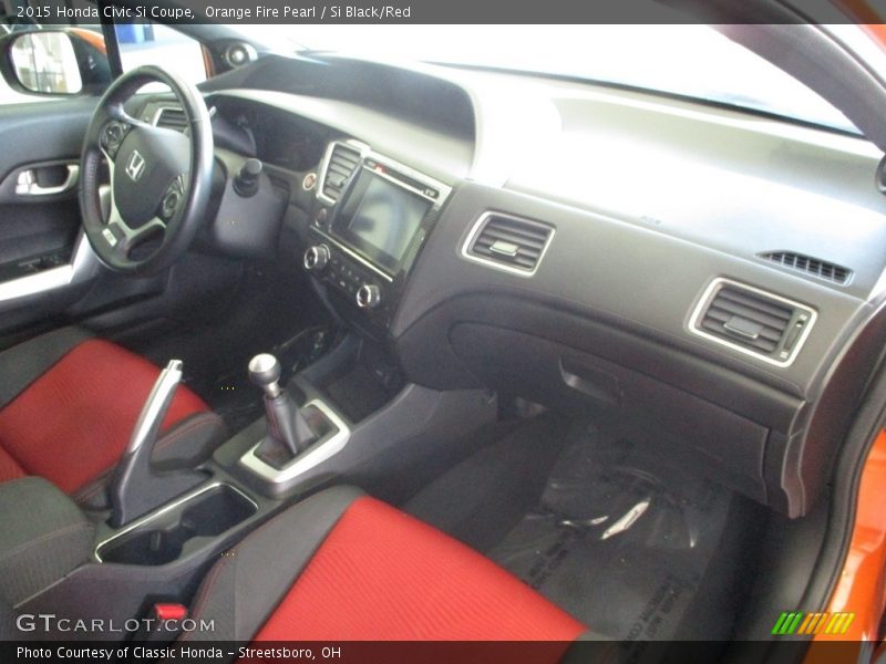 Orange Fire Pearl / Si Black/Red 2015 Honda Civic Si Coupe