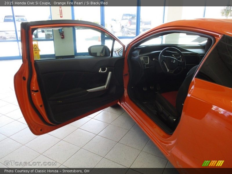 Orange Fire Pearl / Si Black/Red 2015 Honda Civic Si Coupe