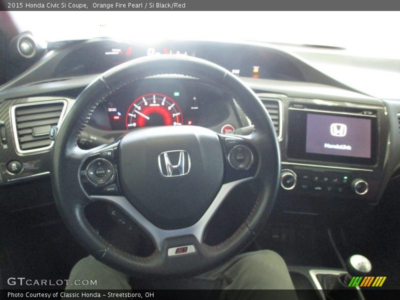 Orange Fire Pearl / Si Black/Red 2015 Honda Civic Si Coupe