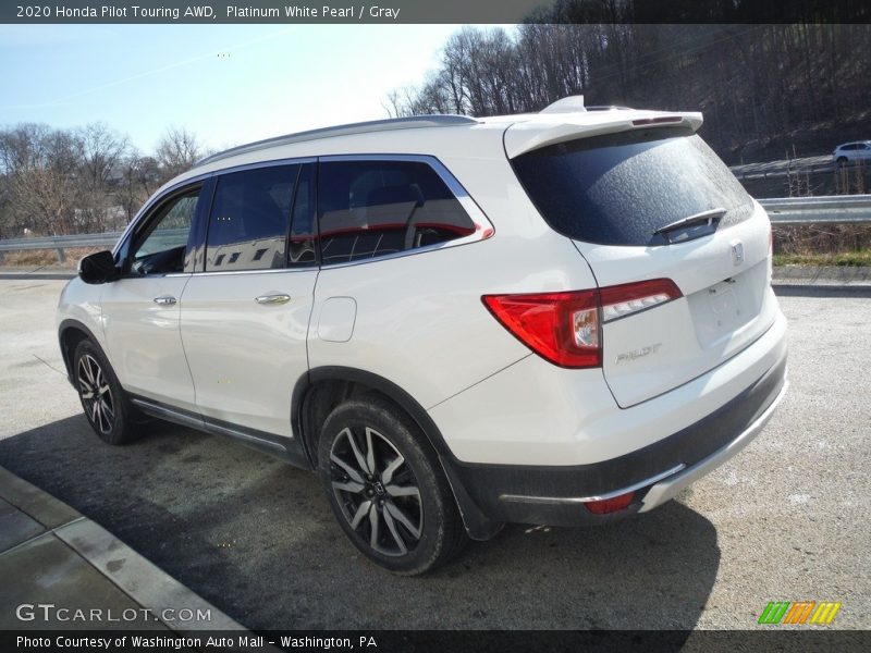 Platinum White Pearl / Gray 2020 Honda Pilot Touring AWD