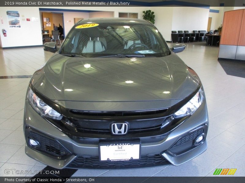 Polished Metal Metallic / Black/Ivory 2019 Honda Civic EX Hatchback