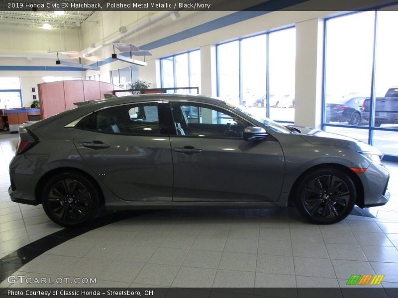 Polished Metal Metallic / Black/Ivory 2019 Honda Civic EX Hatchback