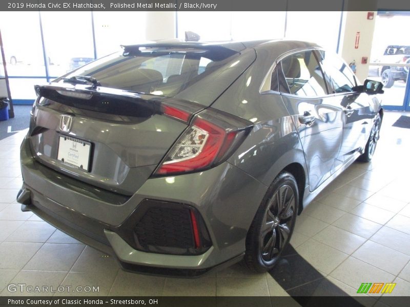 Polished Metal Metallic / Black/Ivory 2019 Honda Civic EX Hatchback