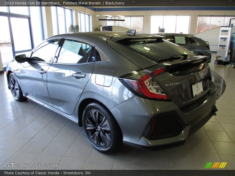 Polished Metal Metallic / Black/Ivory 2019 Honda Civic EX Hatchback