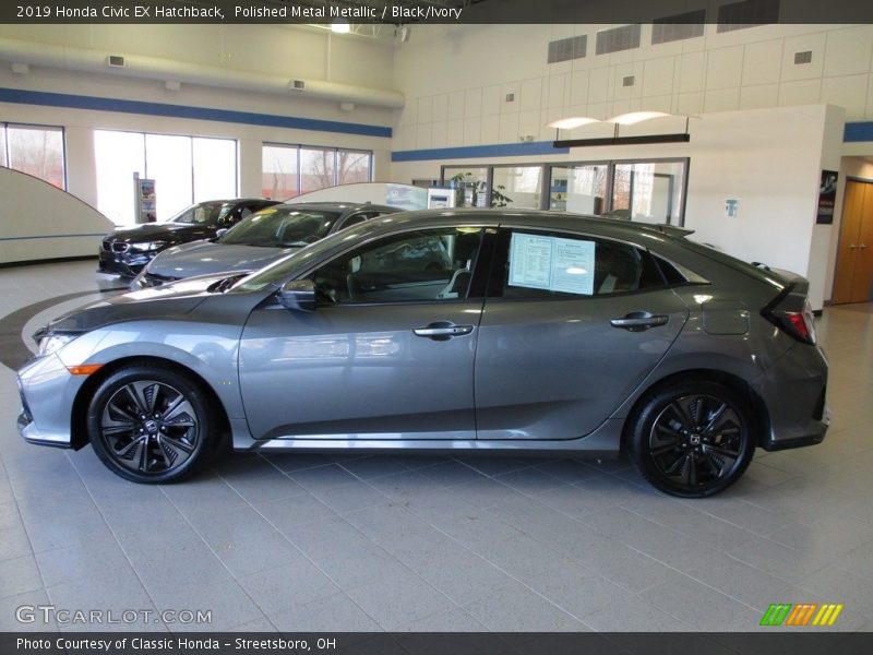 Polished Metal Metallic / Black/Ivory 2019 Honda Civic EX Hatchback