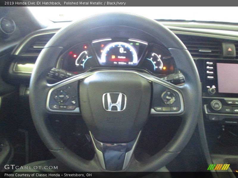 Polished Metal Metallic / Black/Ivory 2019 Honda Civic EX Hatchback