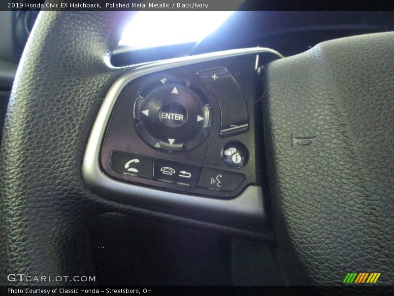 Polished Metal Metallic / Black/Ivory 2019 Honda Civic EX Hatchback