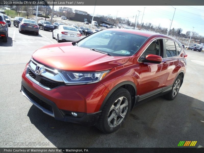 Molten Lava Pearl / Ivory 2019 Honda CR-V EX AWD
