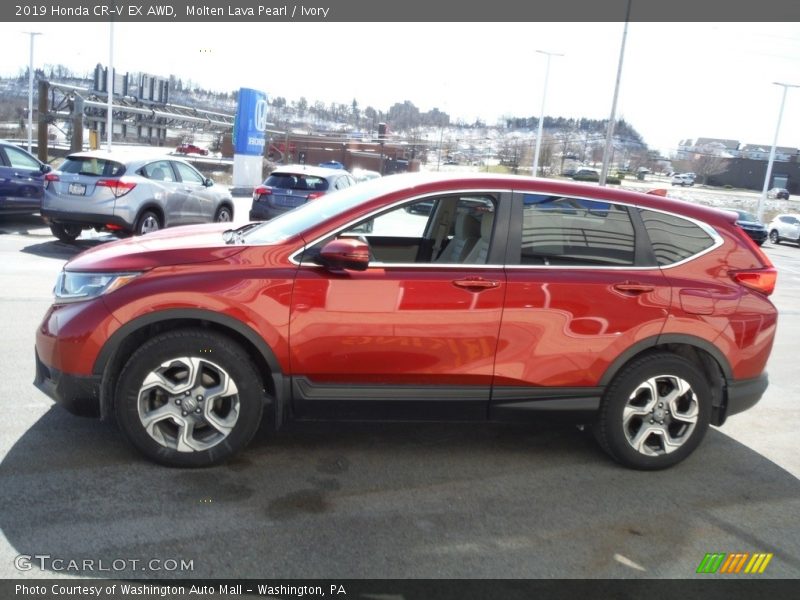Molten Lava Pearl / Ivory 2019 Honda CR-V EX AWD