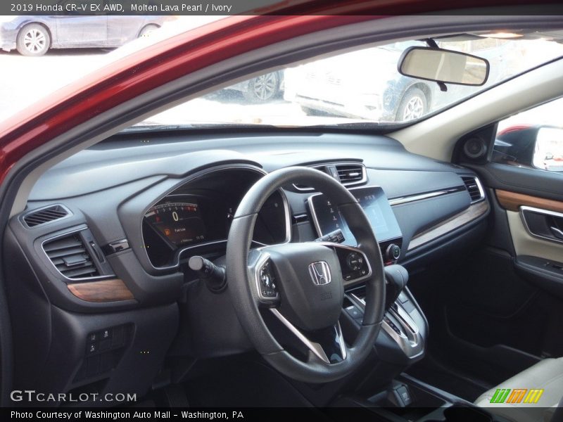 Molten Lava Pearl / Ivory 2019 Honda CR-V EX AWD