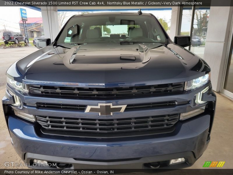Northsky Blue Metallic / Gideon/­Very Dark Atmosphere 2022 Chevrolet Silverado 1500 Limited RST Crew Cab 4x4