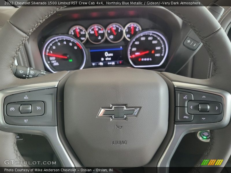 Northsky Blue Metallic / Gideon/­Very Dark Atmosphere 2022 Chevrolet Silverado 1500 Limited RST Crew Cab 4x4