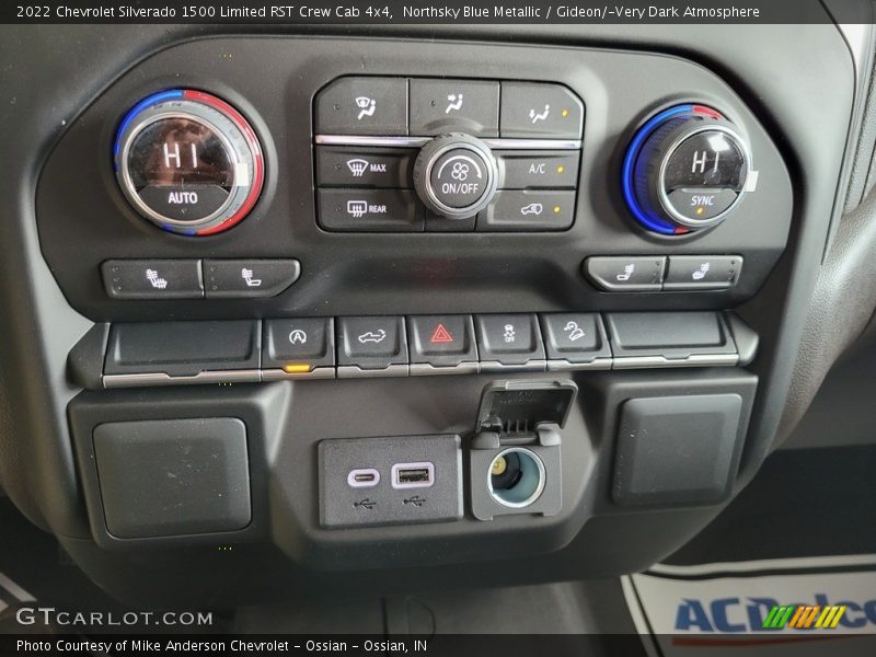 Northsky Blue Metallic / Gideon/­Very Dark Atmosphere 2022 Chevrolet Silverado 1500 Limited RST Crew Cab 4x4