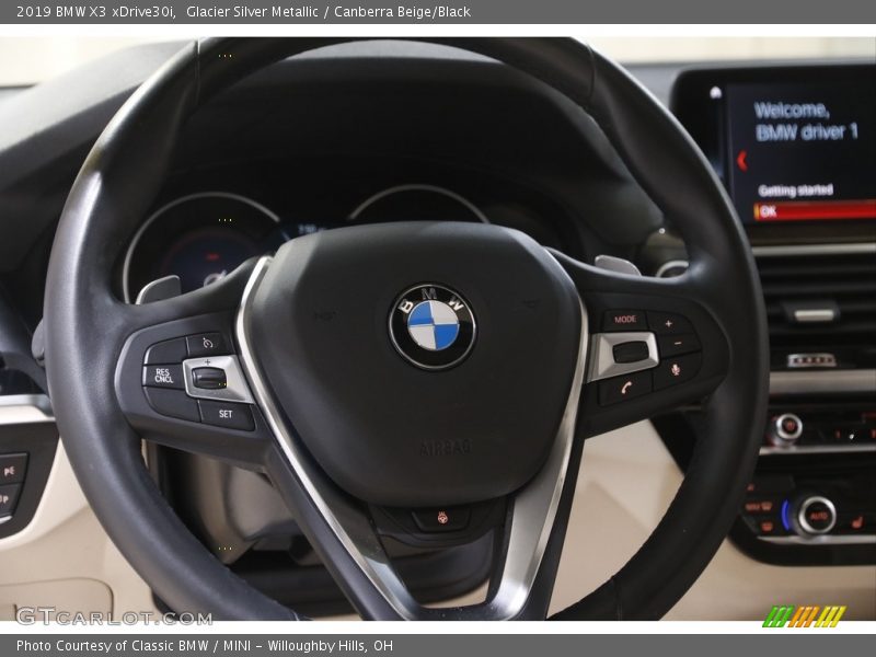 Glacier Silver Metallic / Canberra Beige/Black 2019 BMW X3 xDrive30i