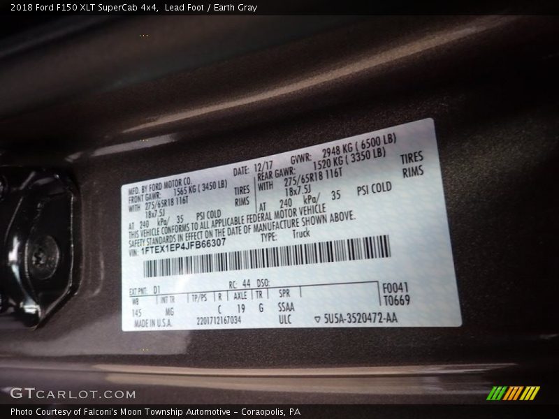 Lead Foot / Earth Gray 2018 Ford F150 XLT SuperCab 4x4