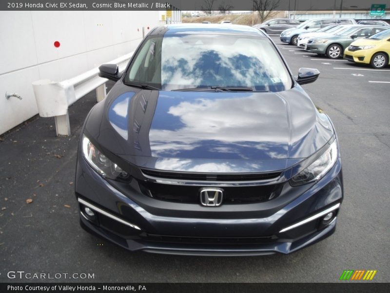 Cosmic Blue Metallic / Black 2019 Honda Civic EX Sedan