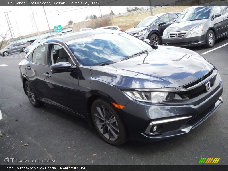 Cosmic Blue Metallic / Black 2019 Honda Civic EX Sedan