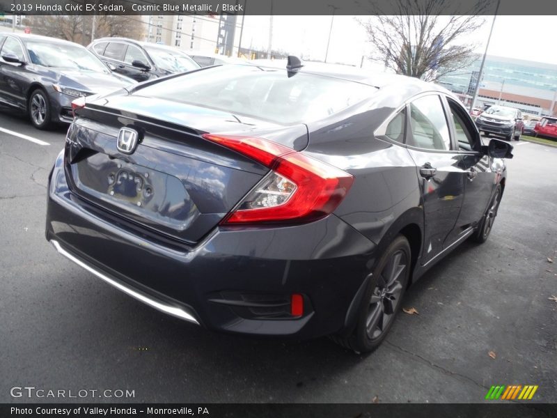 Cosmic Blue Metallic / Black 2019 Honda Civic EX Sedan