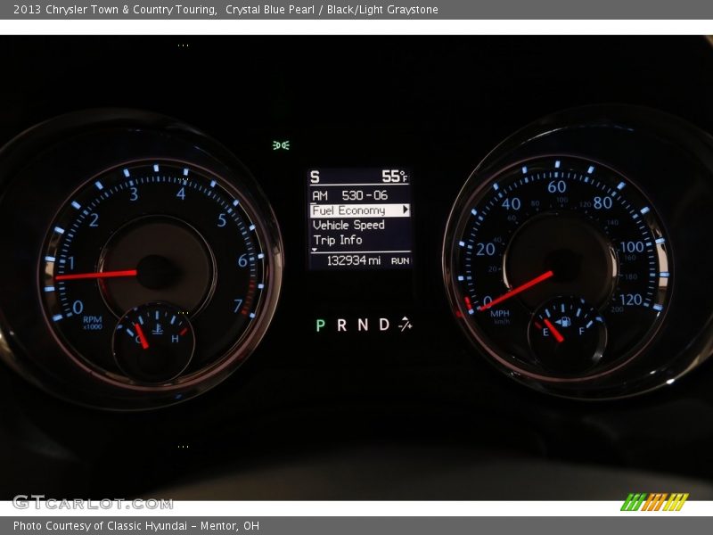 Crystal Blue Pearl / Black/Light Graystone 2013 Chrysler Town & Country Touring