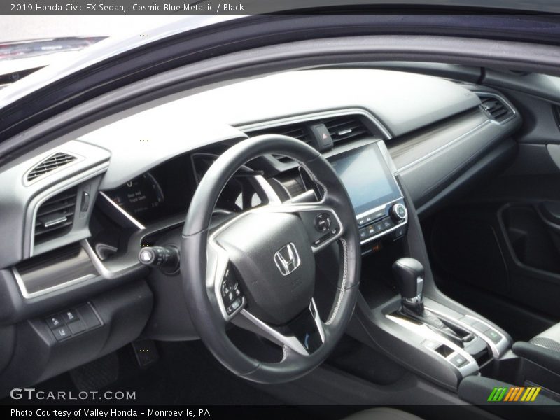 Cosmic Blue Metallic / Black 2019 Honda Civic EX Sedan