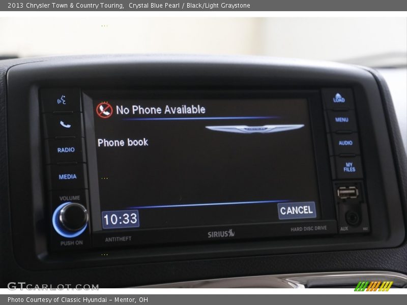 Crystal Blue Pearl / Black/Light Graystone 2013 Chrysler Town & Country Touring