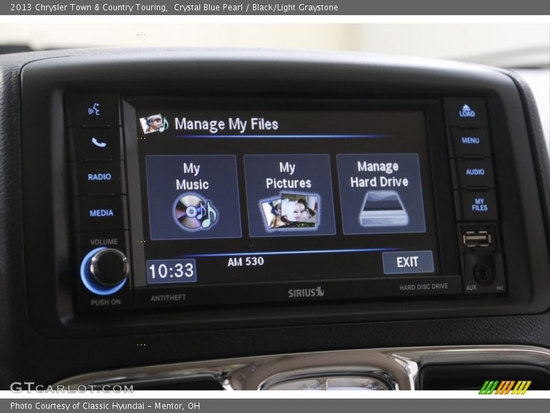 Crystal Blue Pearl / Black/Light Graystone 2013 Chrysler Town & Country Touring