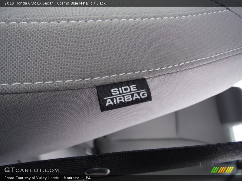 Cosmic Blue Metallic / Black 2019 Honda Civic EX Sedan