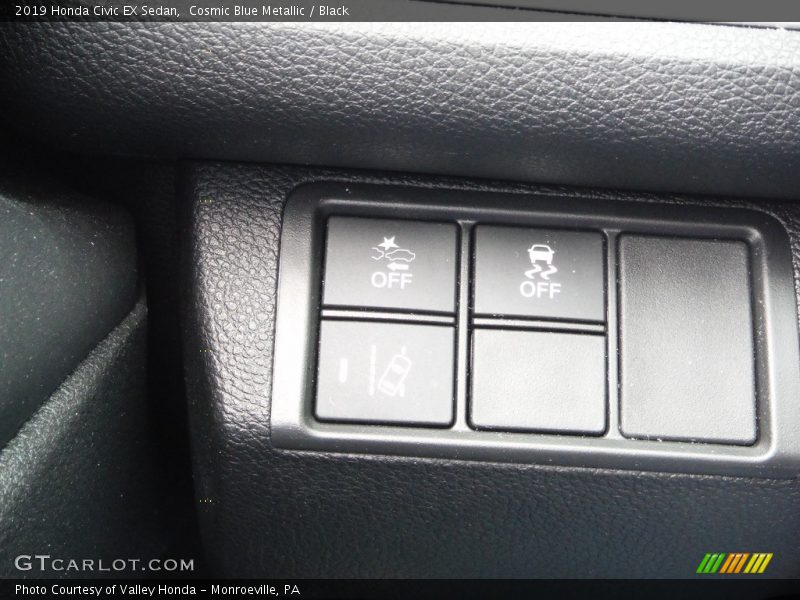 Cosmic Blue Metallic / Black 2019 Honda Civic EX Sedan