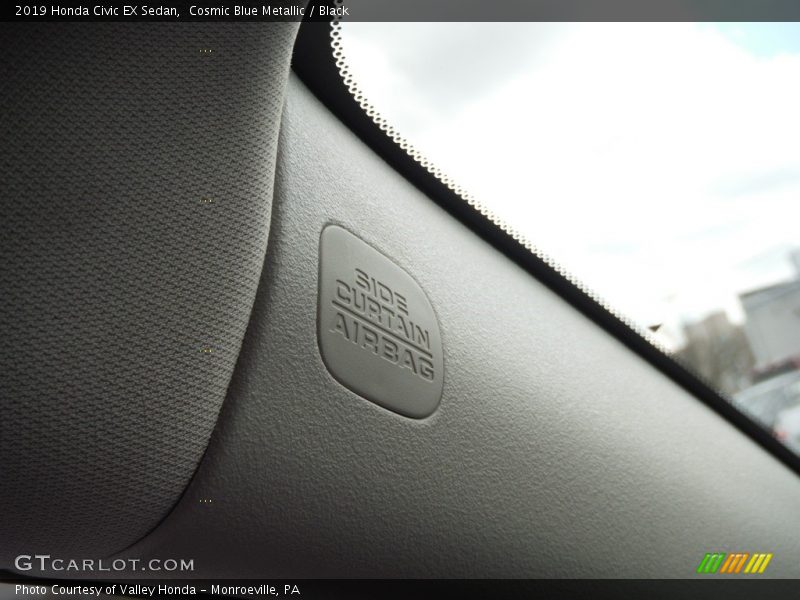 Cosmic Blue Metallic / Black 2019 Honda Civic EX Sedan