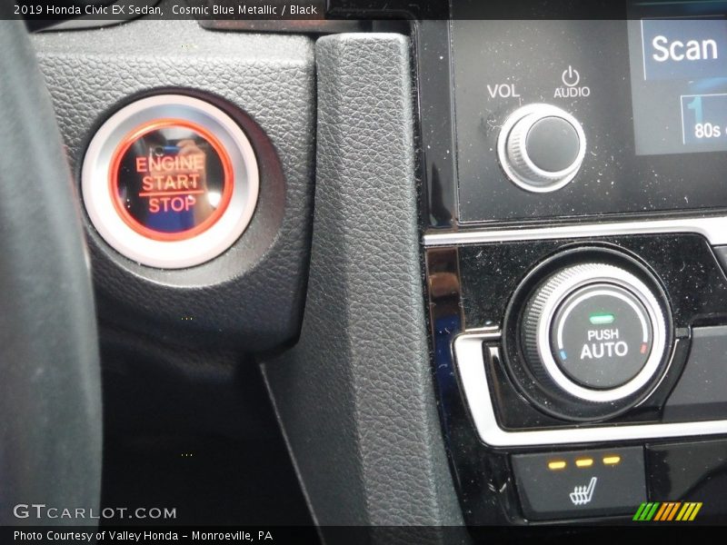 Cosmic Blue Metallic / Black 2019 Honda Civic EX Sedan