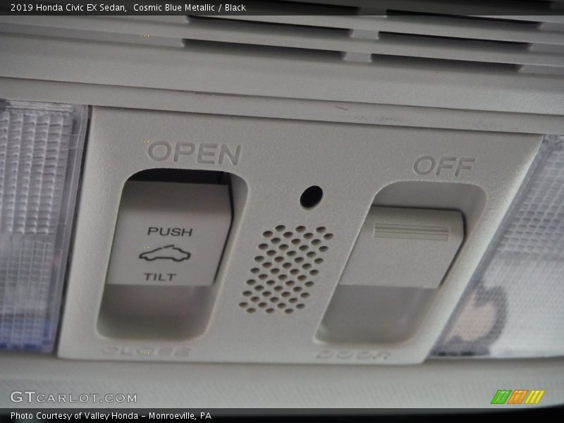 Cosmic Blue Metallic / Black 2019 Honda Civic EX Sedan