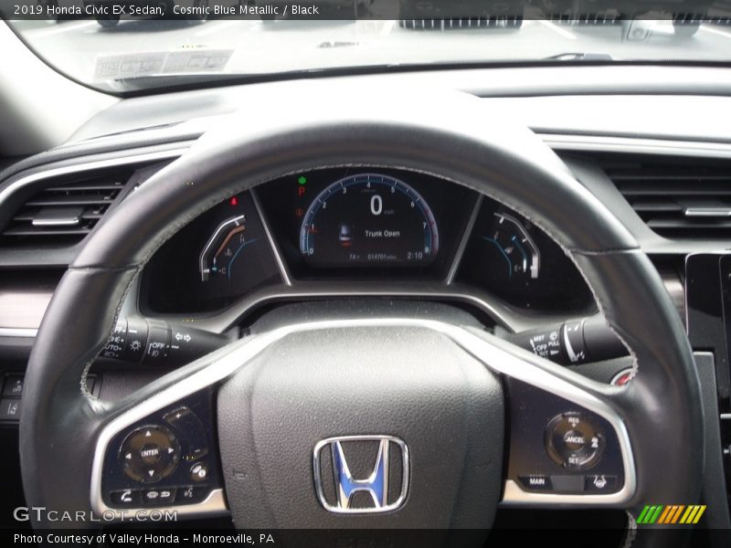Cosmic Blue Metallic / Black 2019 Honda Civic EX Sedan