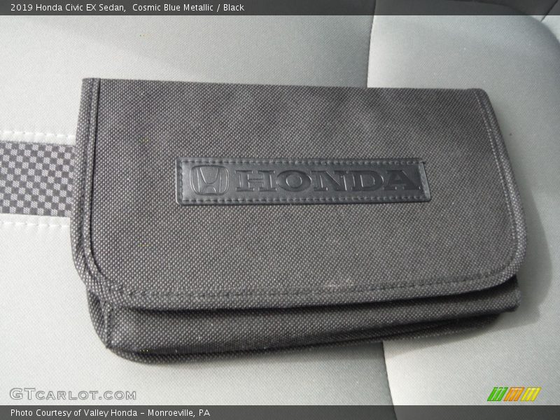 Cosmic Blue Metallic / Black 2019 Honda Civic EX Sedan