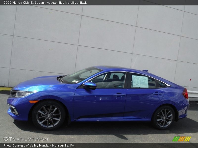 Aegean Blue Metallic / Black 2020 Honda Civic EX Sedan