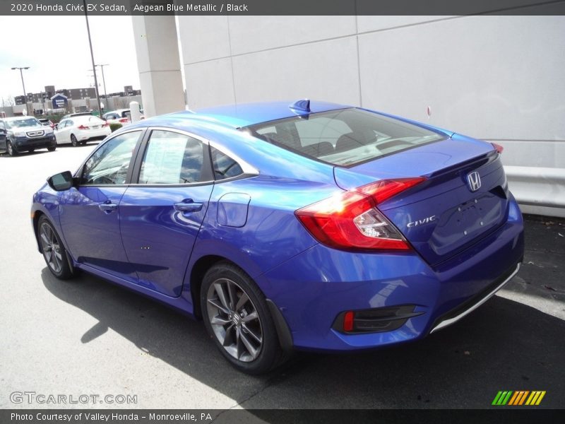 Aegean Blue Metallic / Black 2020 Honda Civic EX Sedan