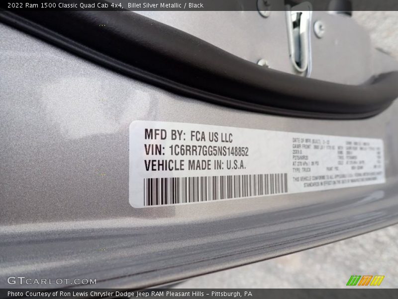 Billet Silver Metallic / Black 2022 Ram 1500 Classic Quad Cab 4x4