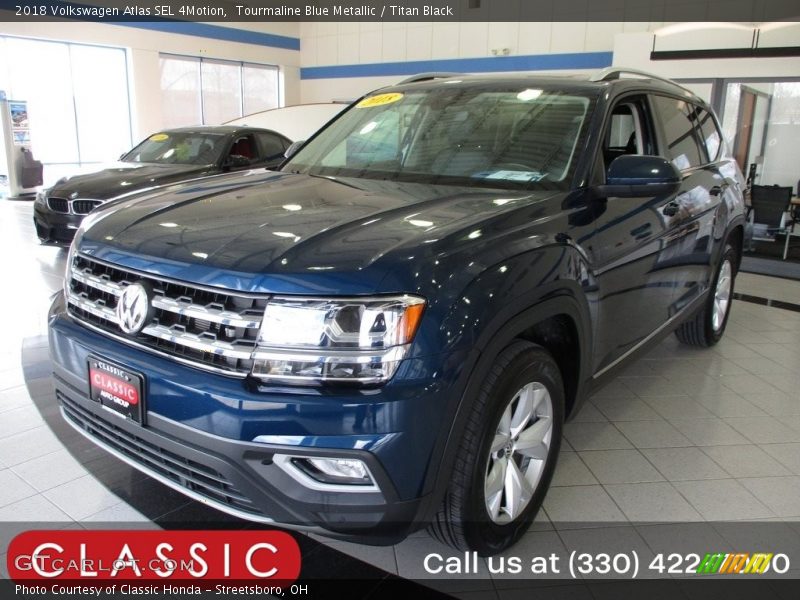 Tourmaline Blue Metallic / Titan Black 2018 Volkswagen Atlas SEL 4Motion