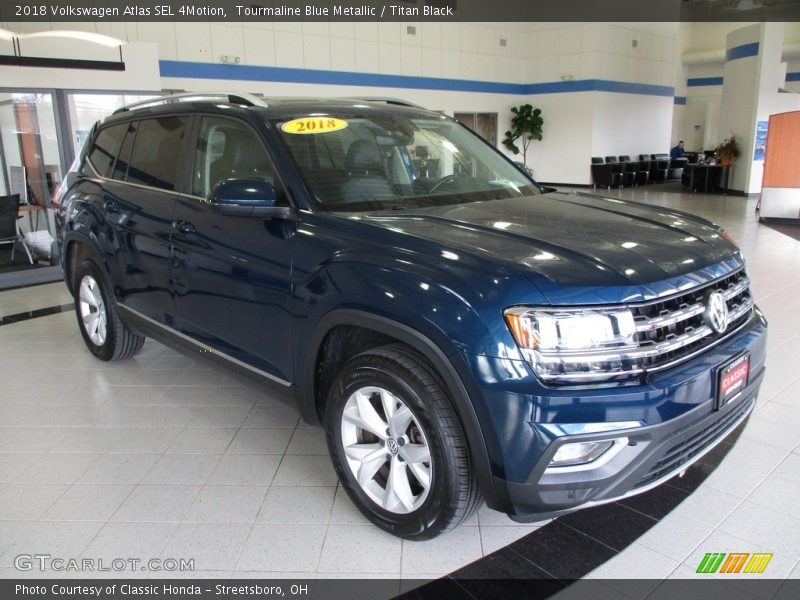 Tourmaline Blue Metallic / Titan Black 2018 Volkswagen Atlas SEL 4Motion