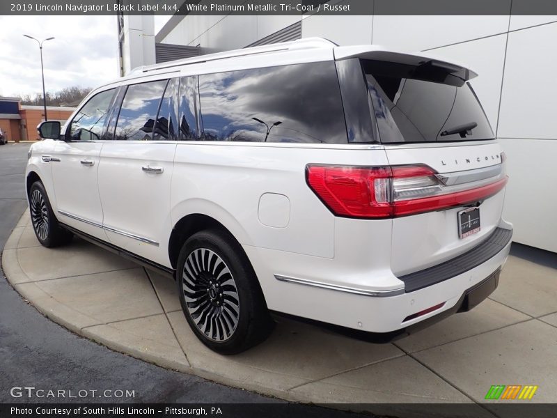 White Platinum Metallic Tri-Coat / Russet 2019 Lincoln Navigator L Black Label 4x4