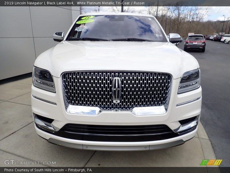 White Platinum Metallic Tri-Coat / Russet 2019 Lincoln Navigator L Black Label 4x4