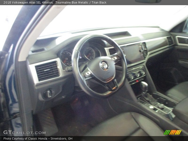 Tourmaline Blue Metallic / Titan Black 2018 Volkswagen Atlas SEL 4Motion