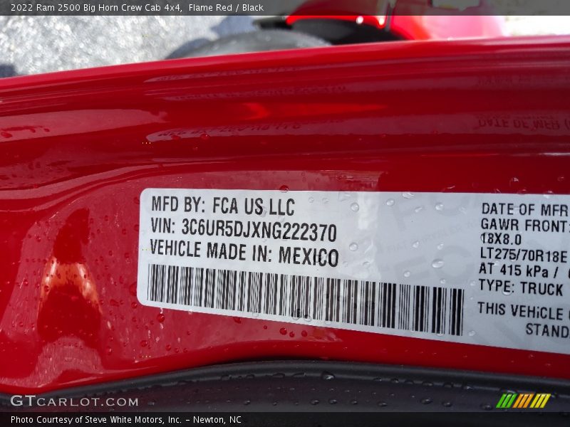 Flame Red / Black 2022 Ram 2500 Big Horn Crew Cab 4x4