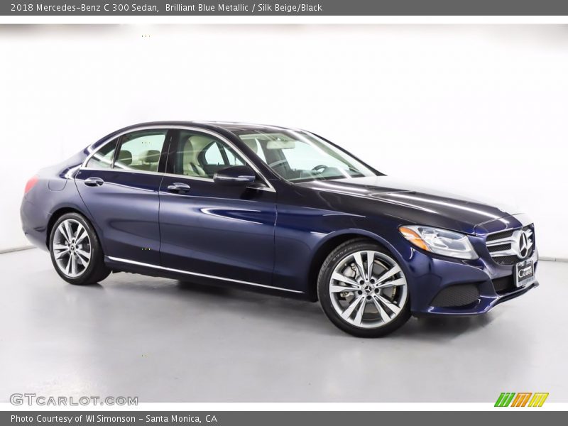 Brilliant Blue Metallic / Silk Beige/Black 2018 Mercedes-Benz C 300 Sedan