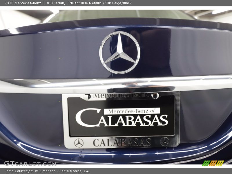 Brilliant Blue Metallic / Silk Beige/Black 2018 Mercedes-Benz C 300 Sedan