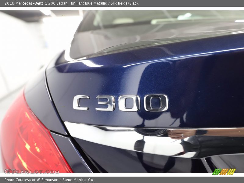Brilliant Blue Metallic / Silk Beige/Black 2018 Mercedes-Benz C 300 Sedan