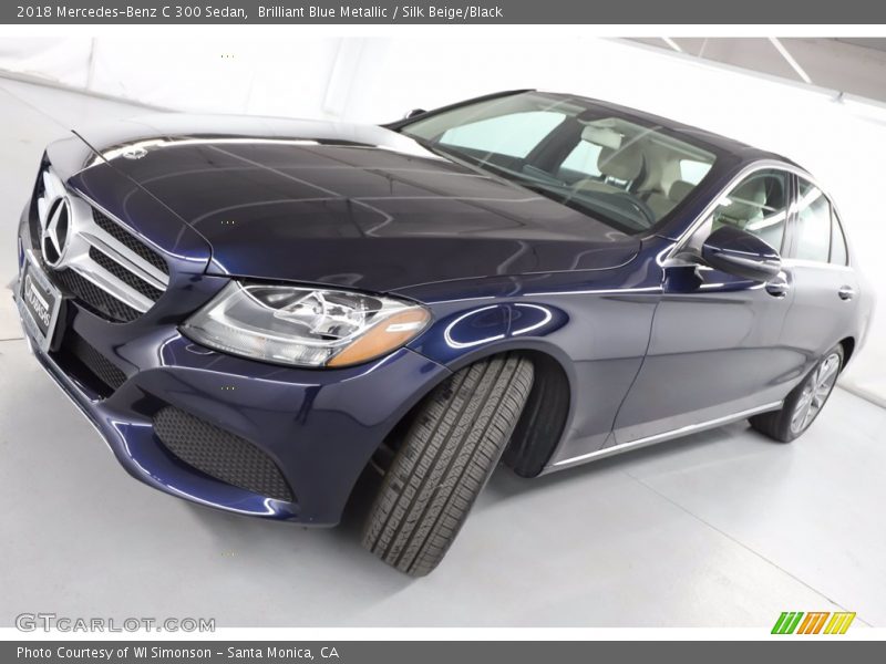 Brilliant Blue Metallic / Silk Beige/Black 2018 Mercedes-Benz C 300 Sedan