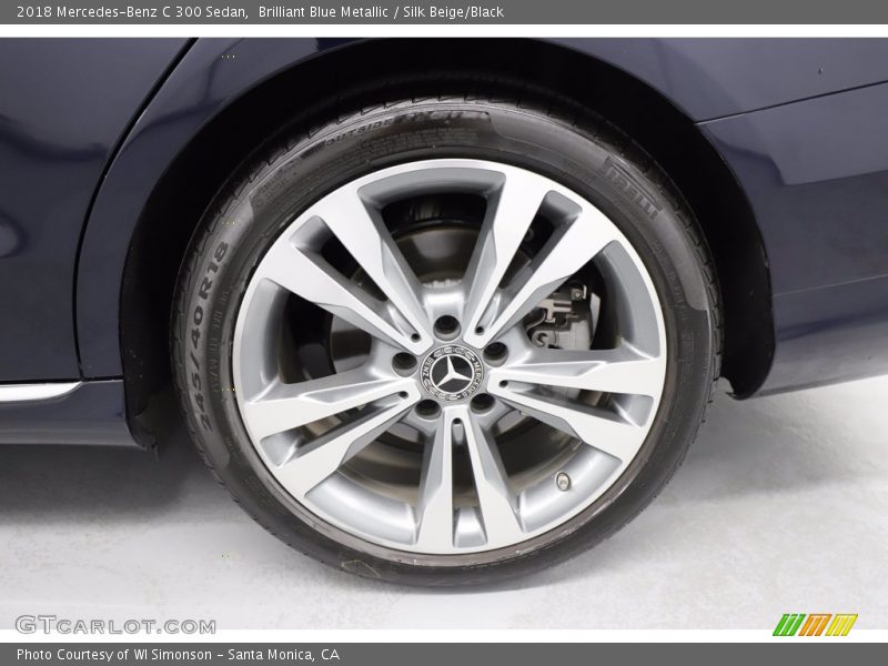Brilliant Blue Metallic / Silk Beige/Black 2018 Mercedes-Benz C 300 Sedan